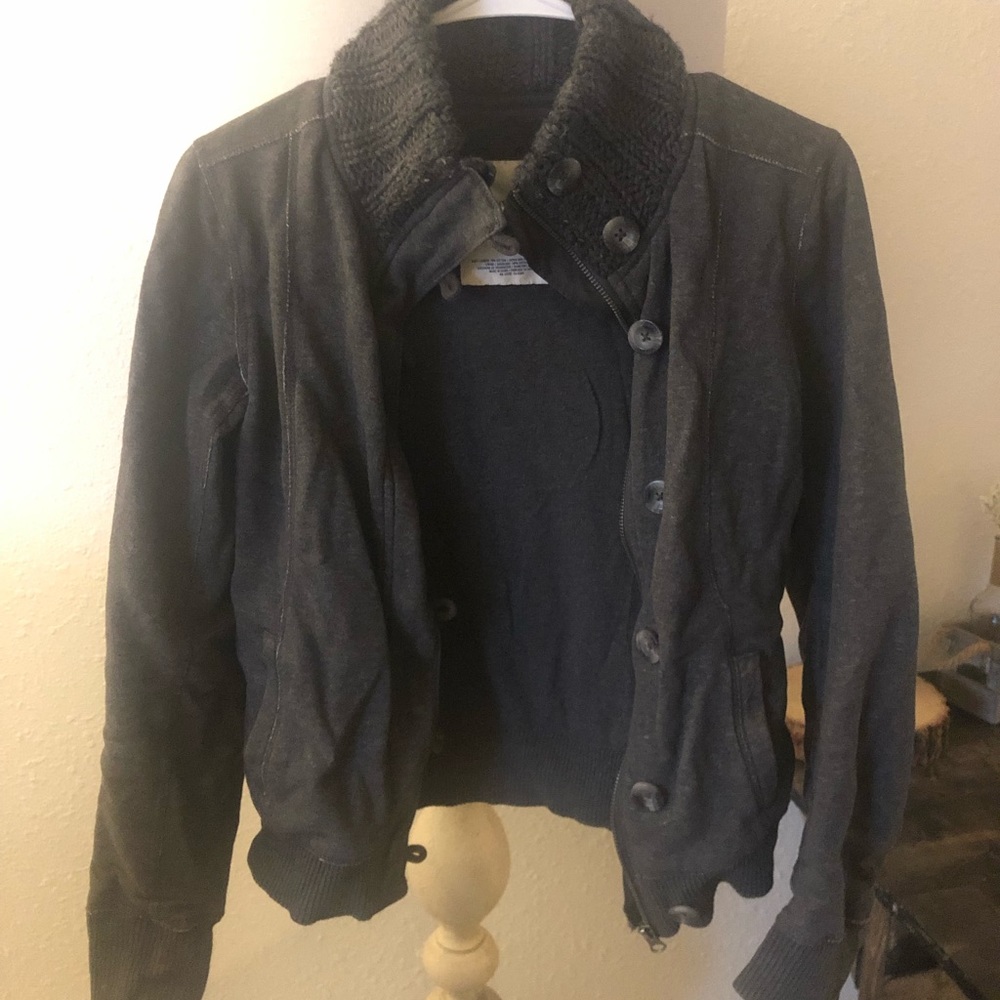 Winter cotton zip & button up jacket